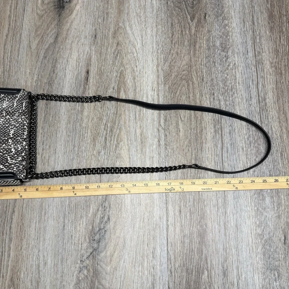 COACH Leather Snakeskin Pattern Crossbody Black Shoulder Bag 59493 EUC